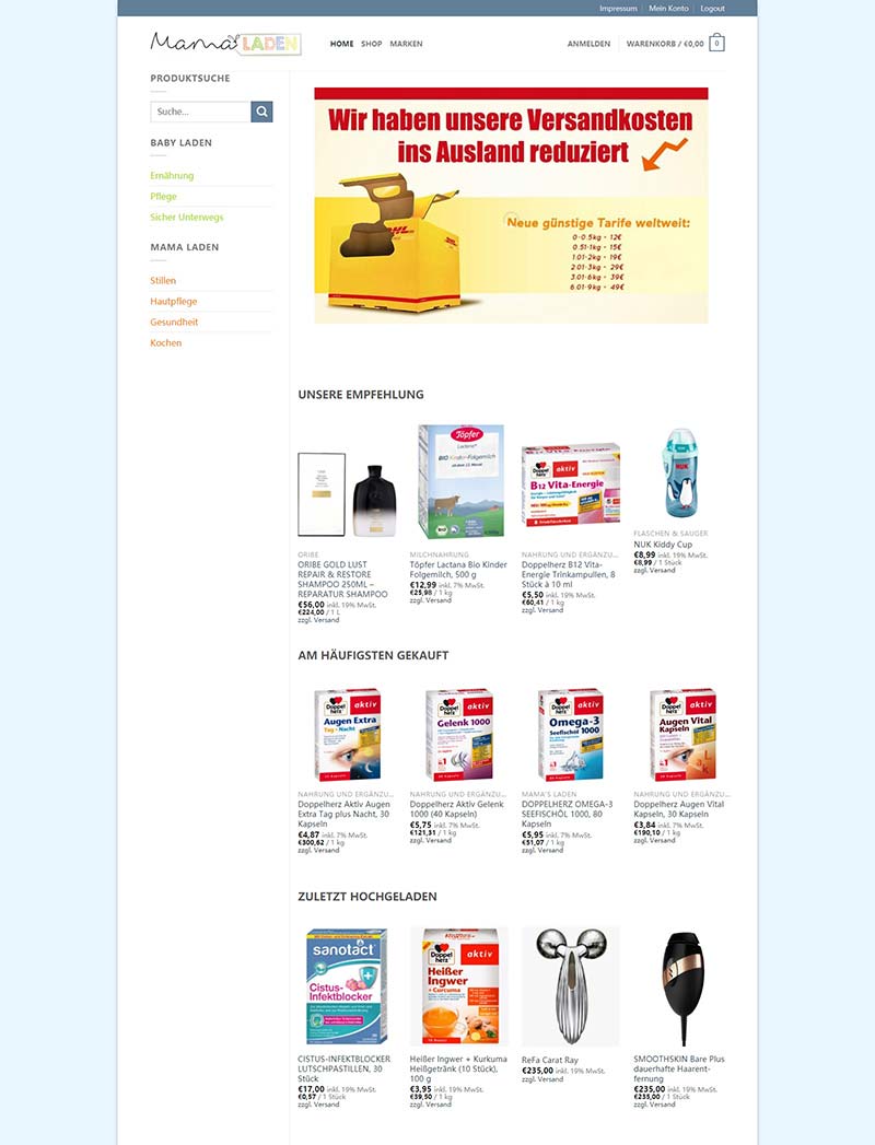 MAMALADEN 德国品牌母婴用品购物网站