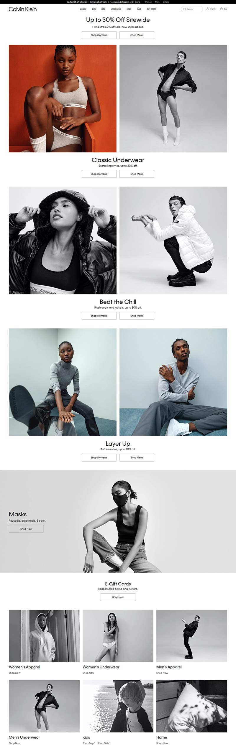 Calvin Klein 美国设计师服饰品牌网站