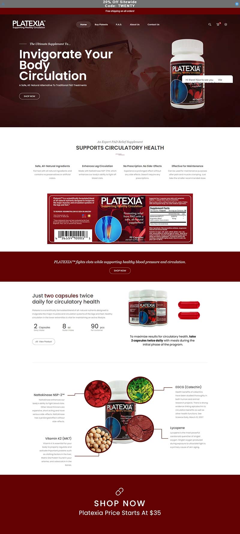 Platexia 美国高品质膳食补充剂品牌网站