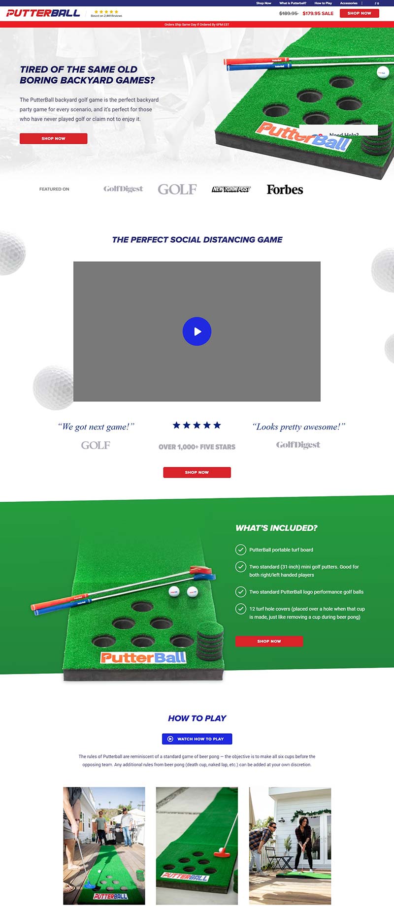 PutterBall 美国家庭高尔夫器材品牌网站