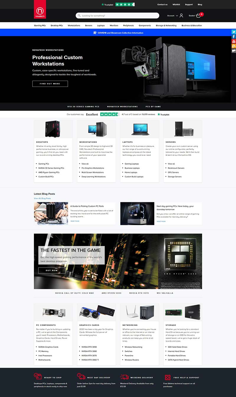 Novatech 英国计算机产品零售网站