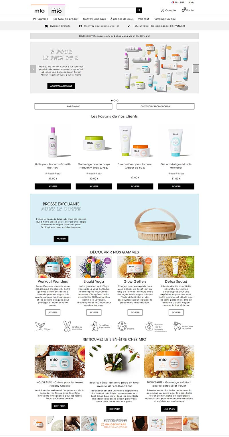 Mio Skincare FR 英国天然有机护理品牌法国站
