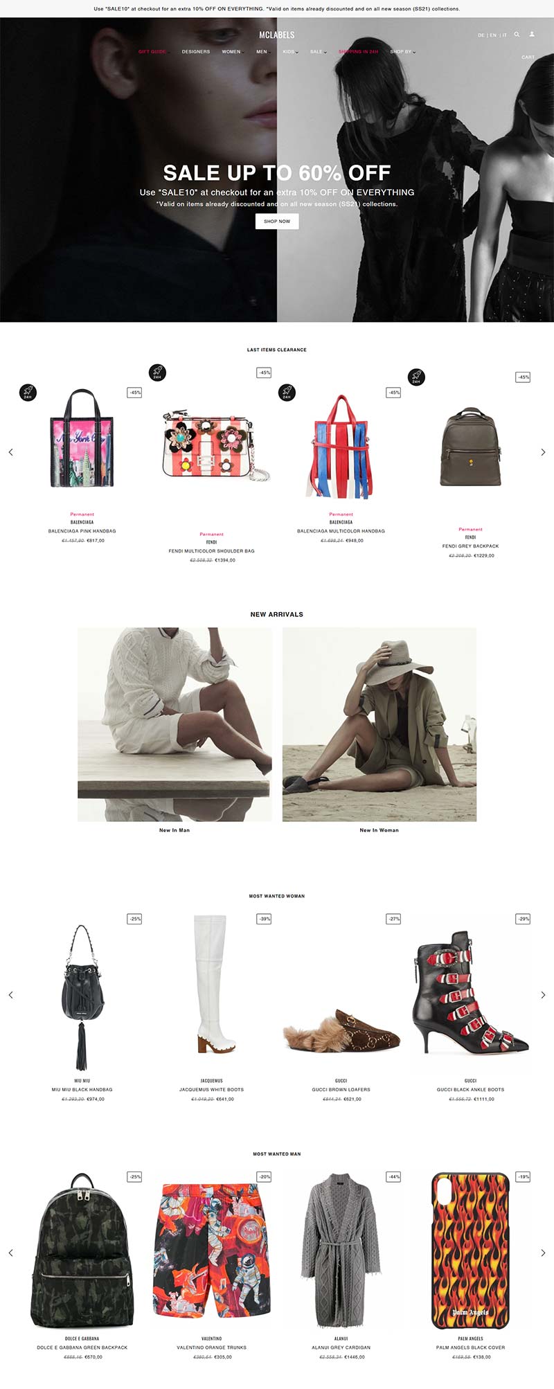 MCLABELS 意大利时尚轻奢服饰品牌网站