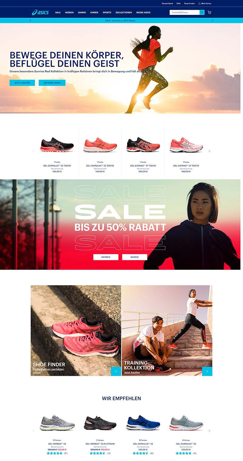 Asics DE 亚瑟士运动品牌德国官网