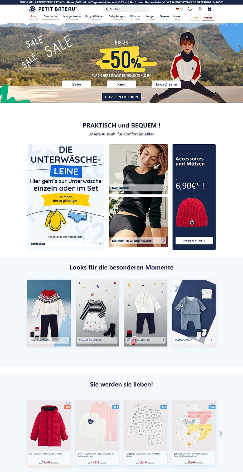 Petit Bateau EU 法国小帆船童装德国官网