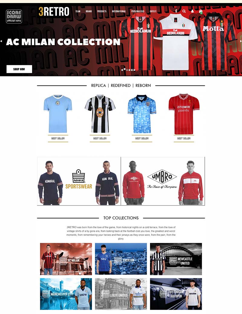 3Retro Football 英国复古运动衣品牌海淘网站