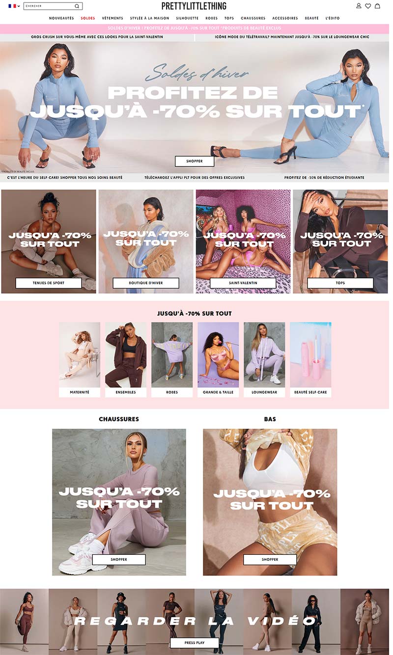 PrettyLittleThing FR 英国时尚女装品牌法国官网