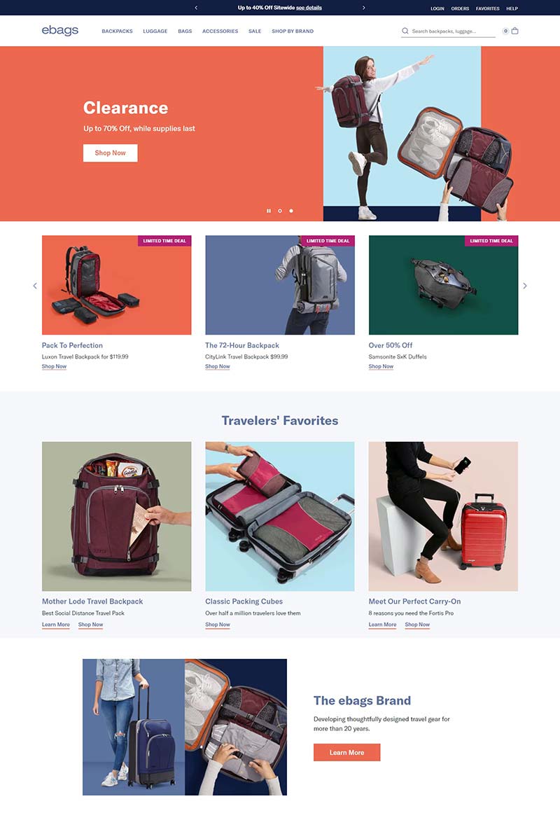 eBags 美国品牌箱包购物网站