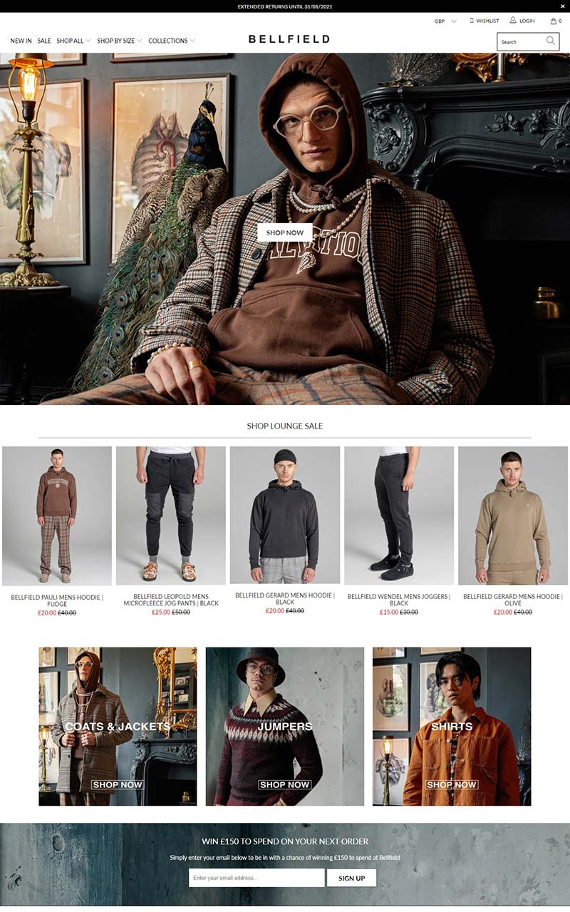 Bellfield 英国时尚服饰品牌海淘网站