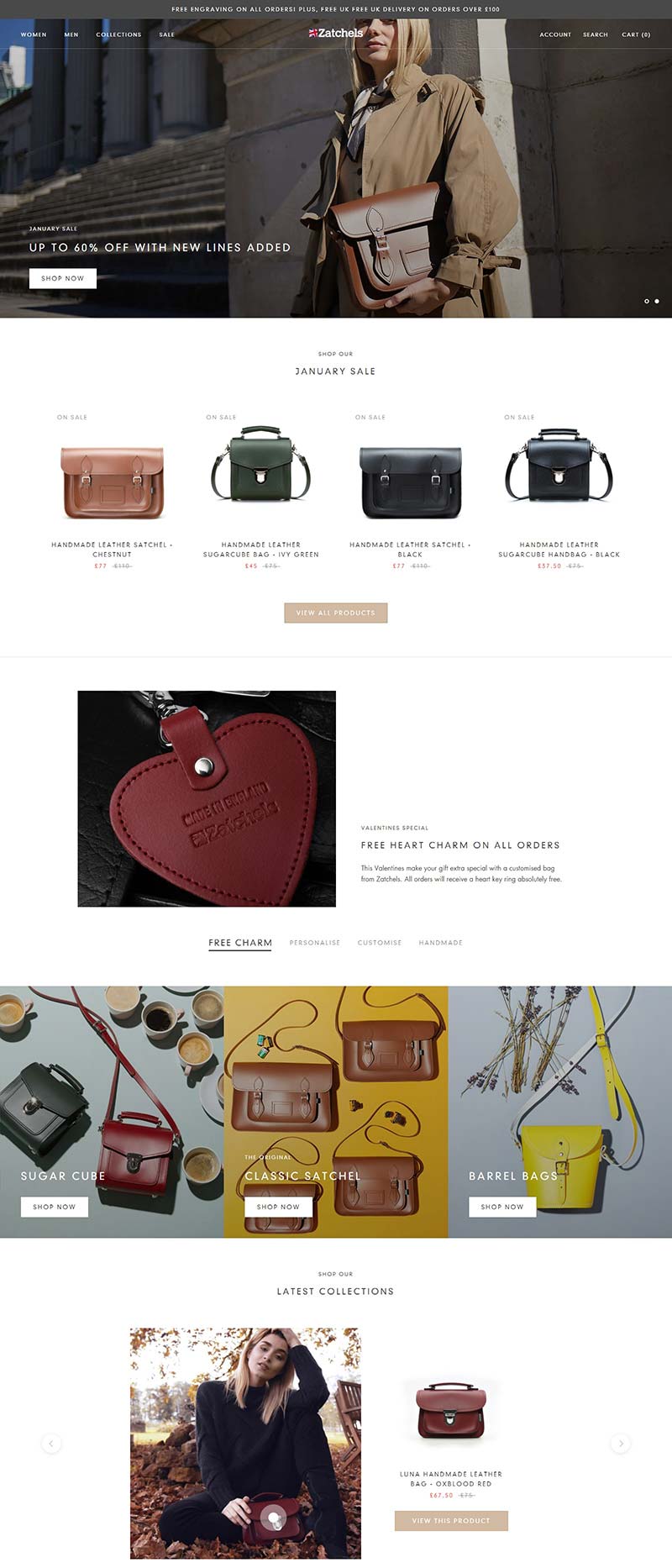 Zatchels 英国手工包包品牌网站