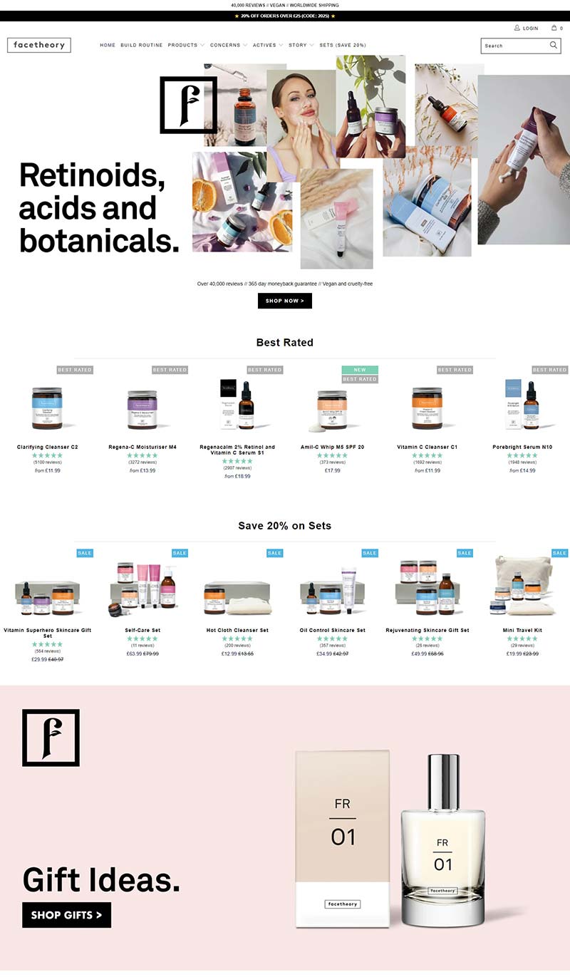 Facetheory 英国品牌护肤品购物网站