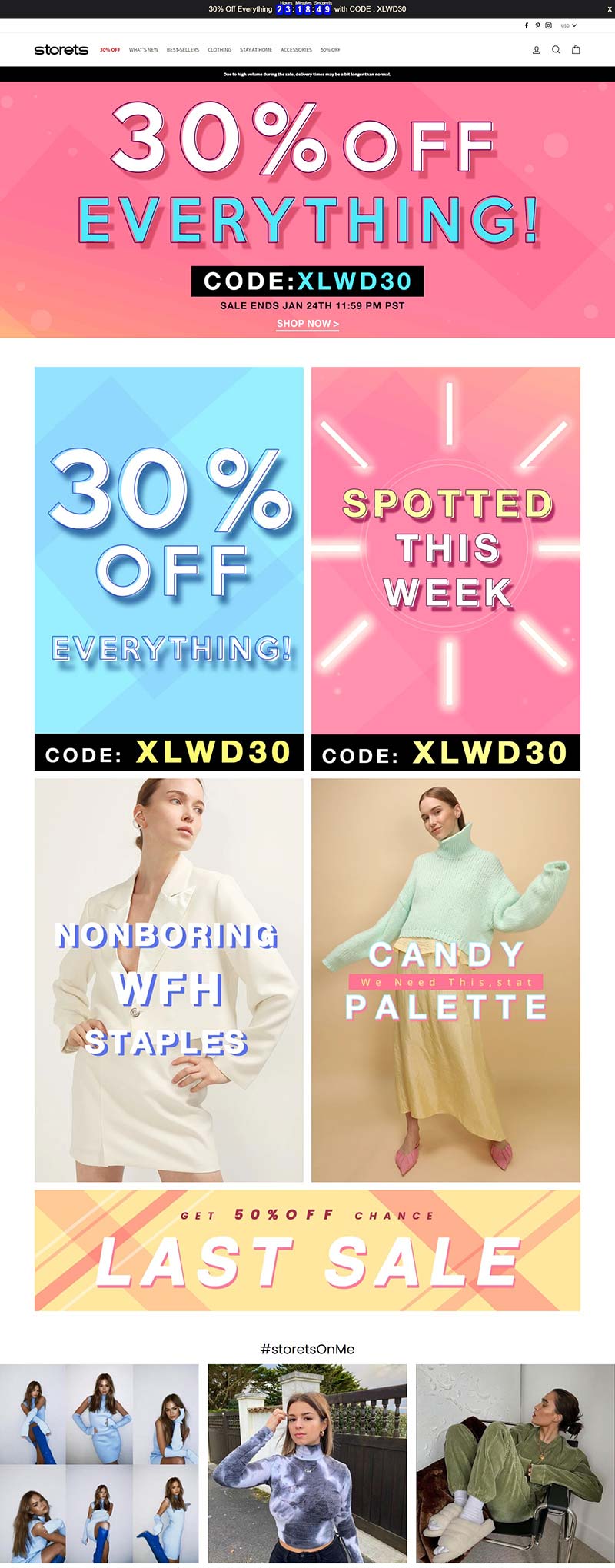Storets 美国时尚女装品牌网站