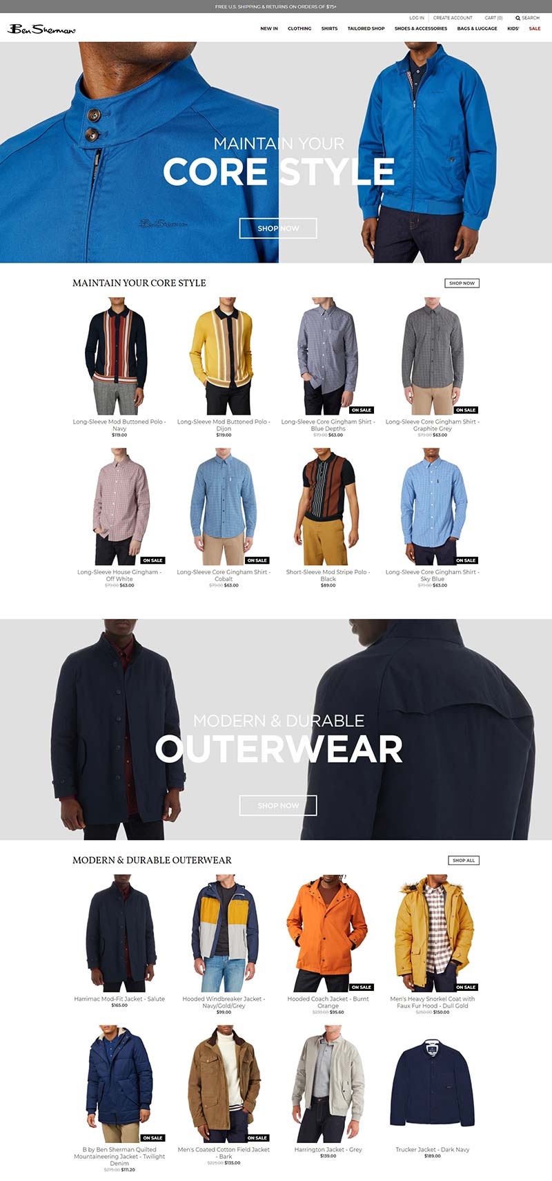 Ben Sherman 英国品牌男装购物网站