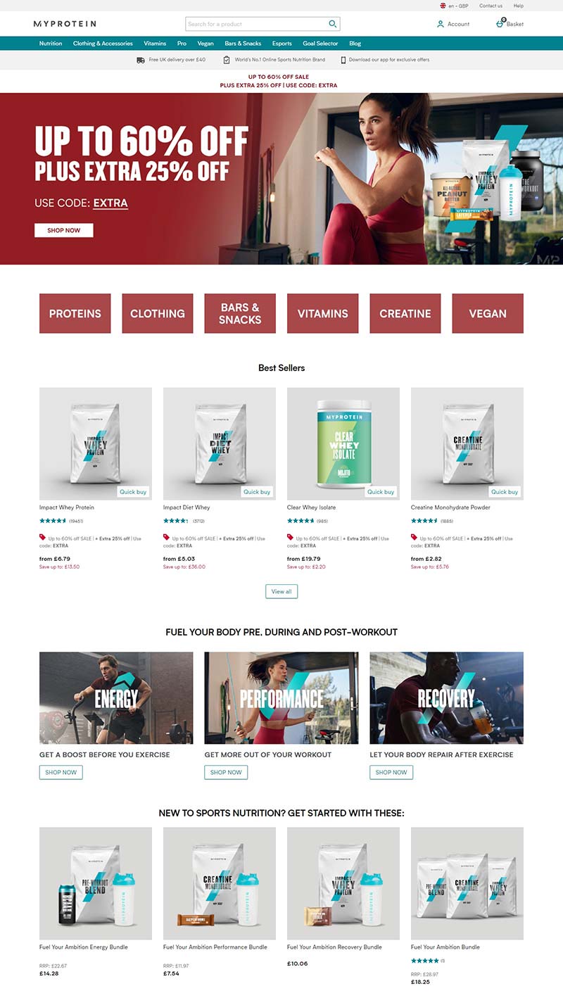 MYPROTEIN 英国运动保健品购物网站