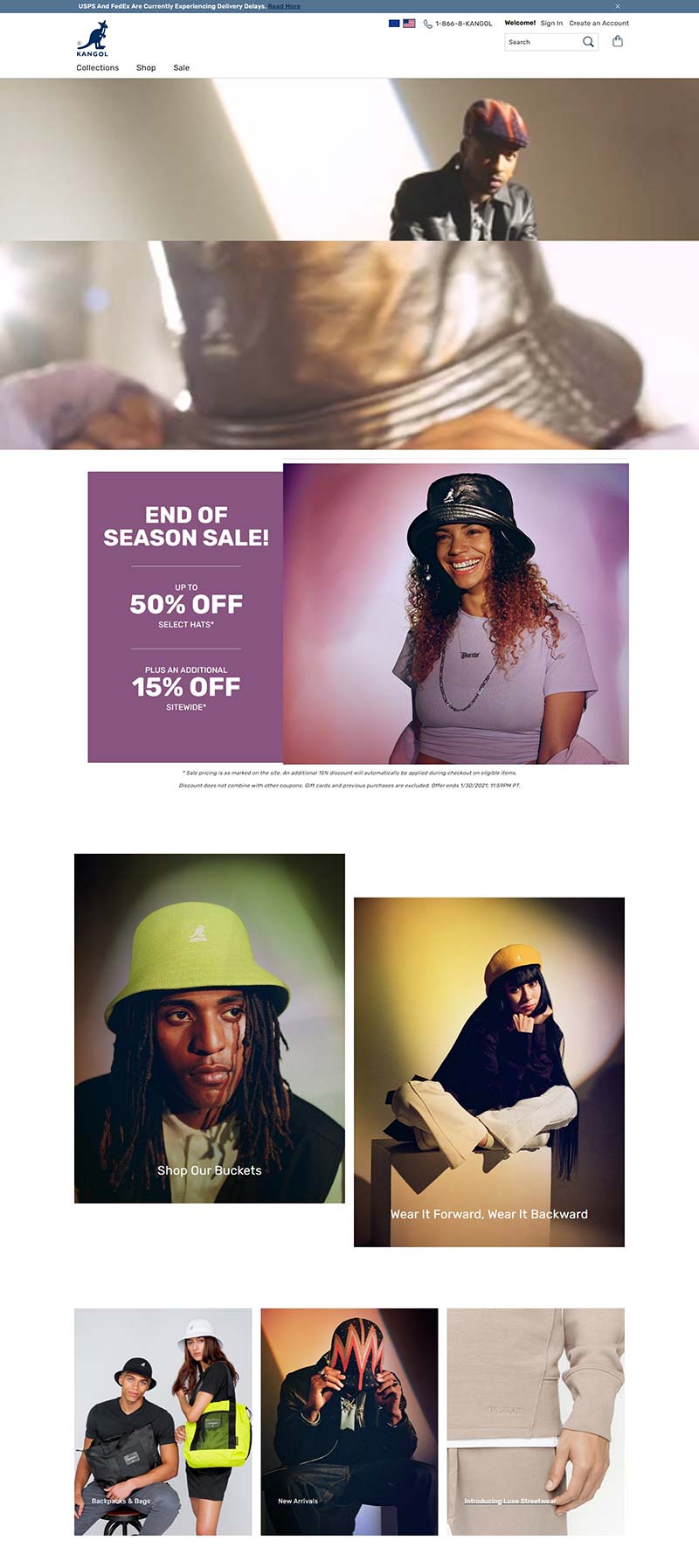 Kangol 英国传统服饰品牌网站