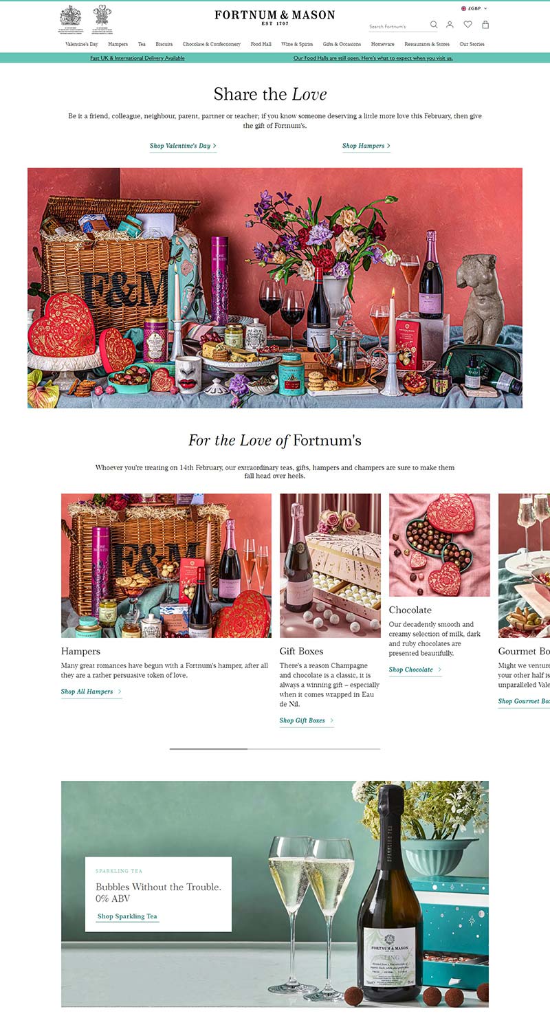 Fortnum & Mason 福特纳姆和玛森-英国百货品牌网站