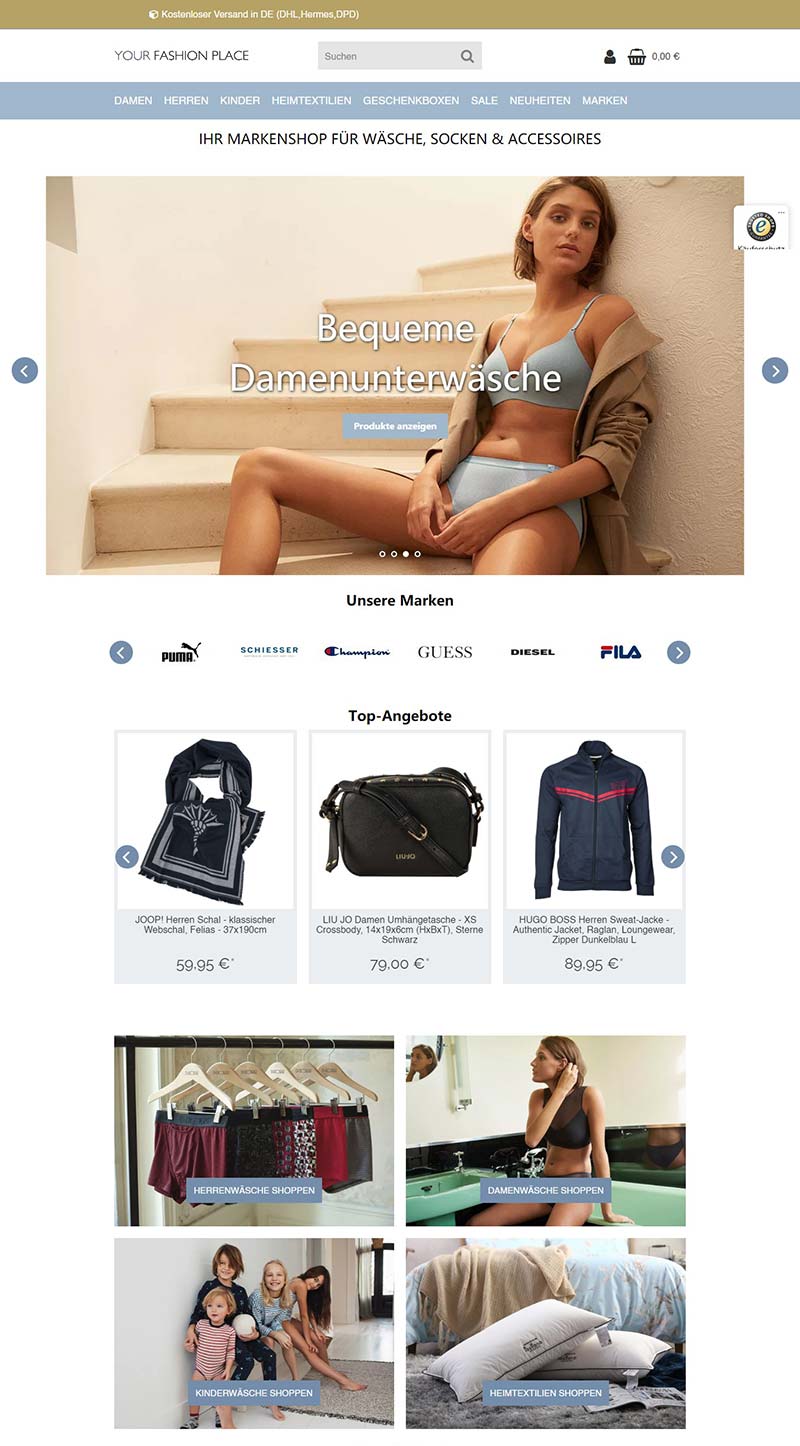 Yourfashionplace 德国高品质内衣海淘网站