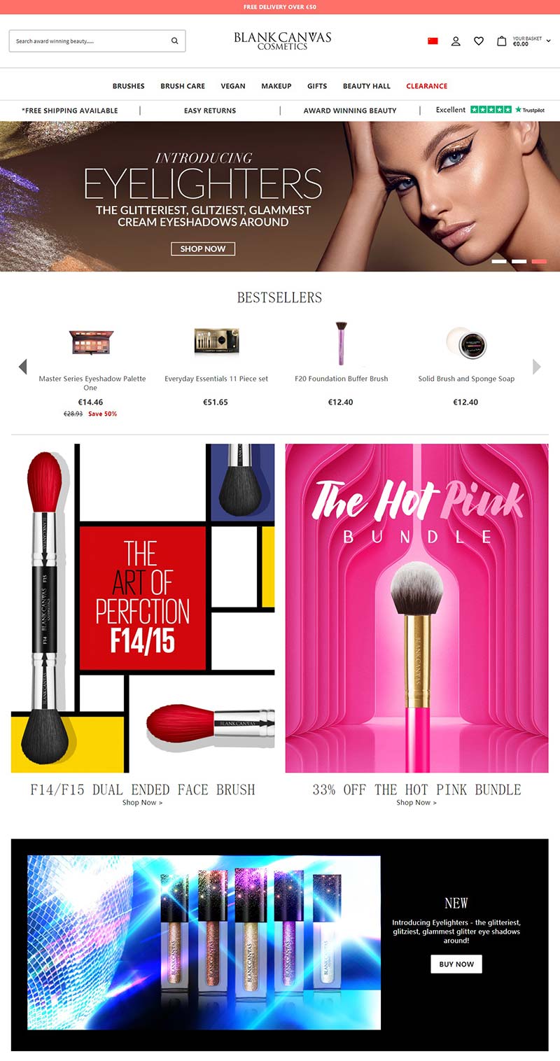 Blank Canvas Cosmetics 英国专业美容刷海淘网站