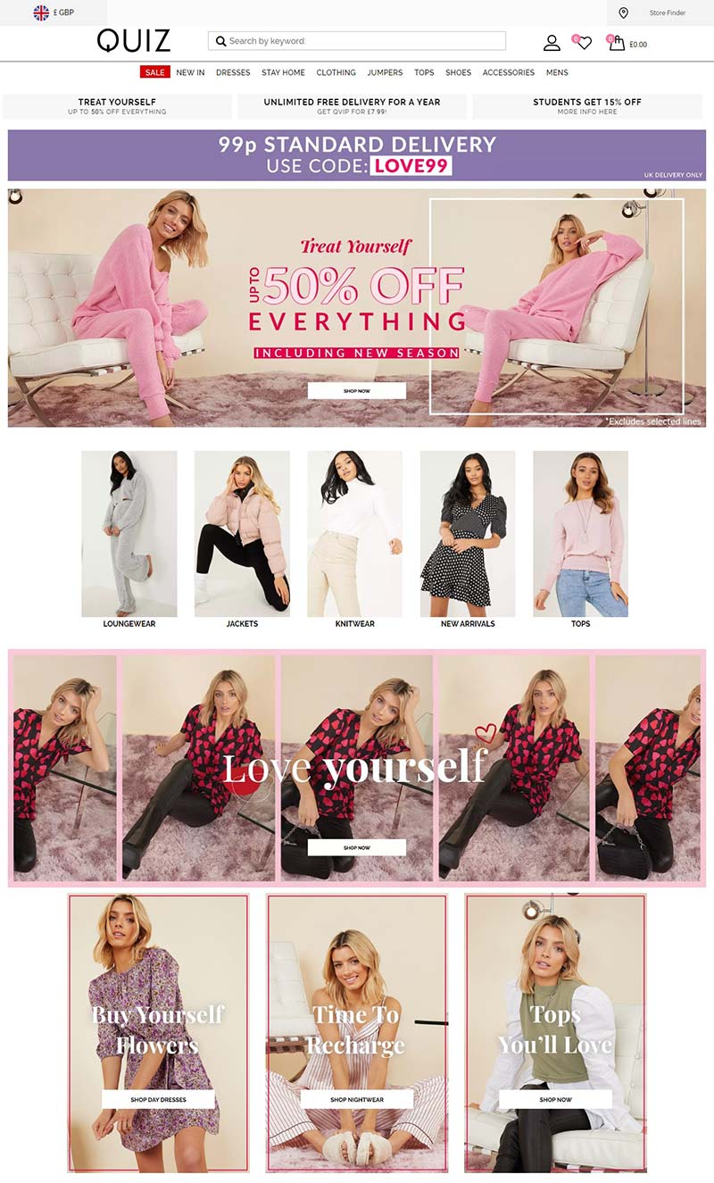 Quiz Clothing 英国时尚服饰零售网站
