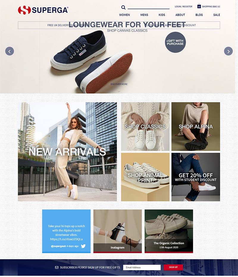 Superga 意大利国民鞋履品牌网站