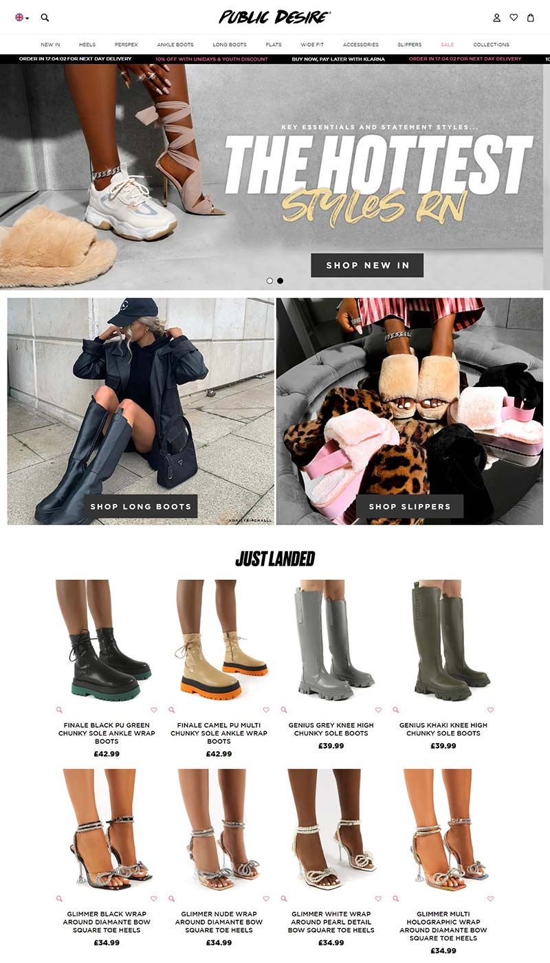 Public Desire 英国时尚女鞋品牌网站