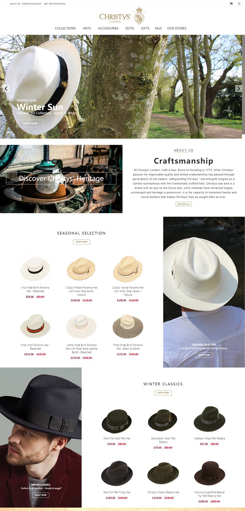Christys' Hats 英国帽子品牌购物网站