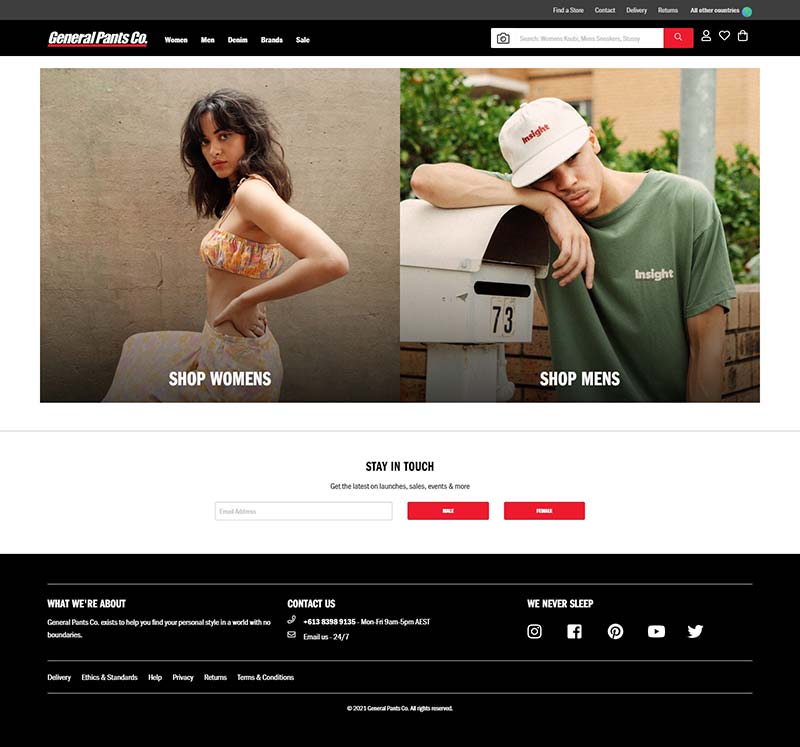General Pants co. 澳大利亚时尚街头服饰品牌网站