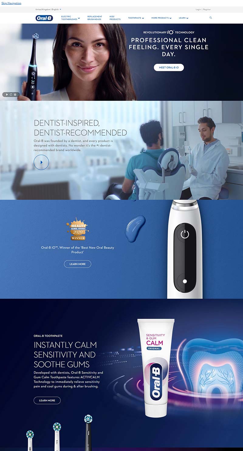 Oral-B 美国牙刷与牙间产品海淘网站