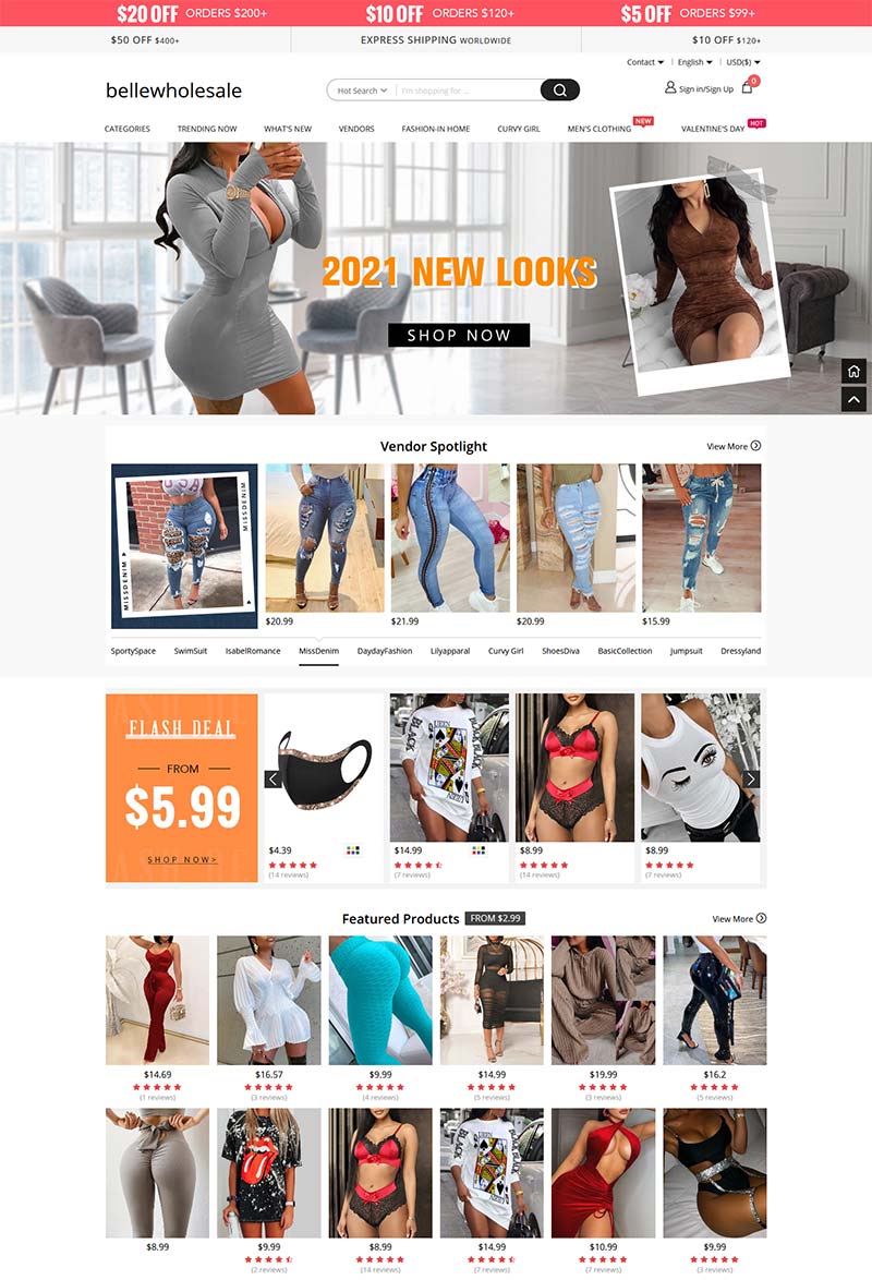 Bellewholesale 全球时尚女装跨境购物网站