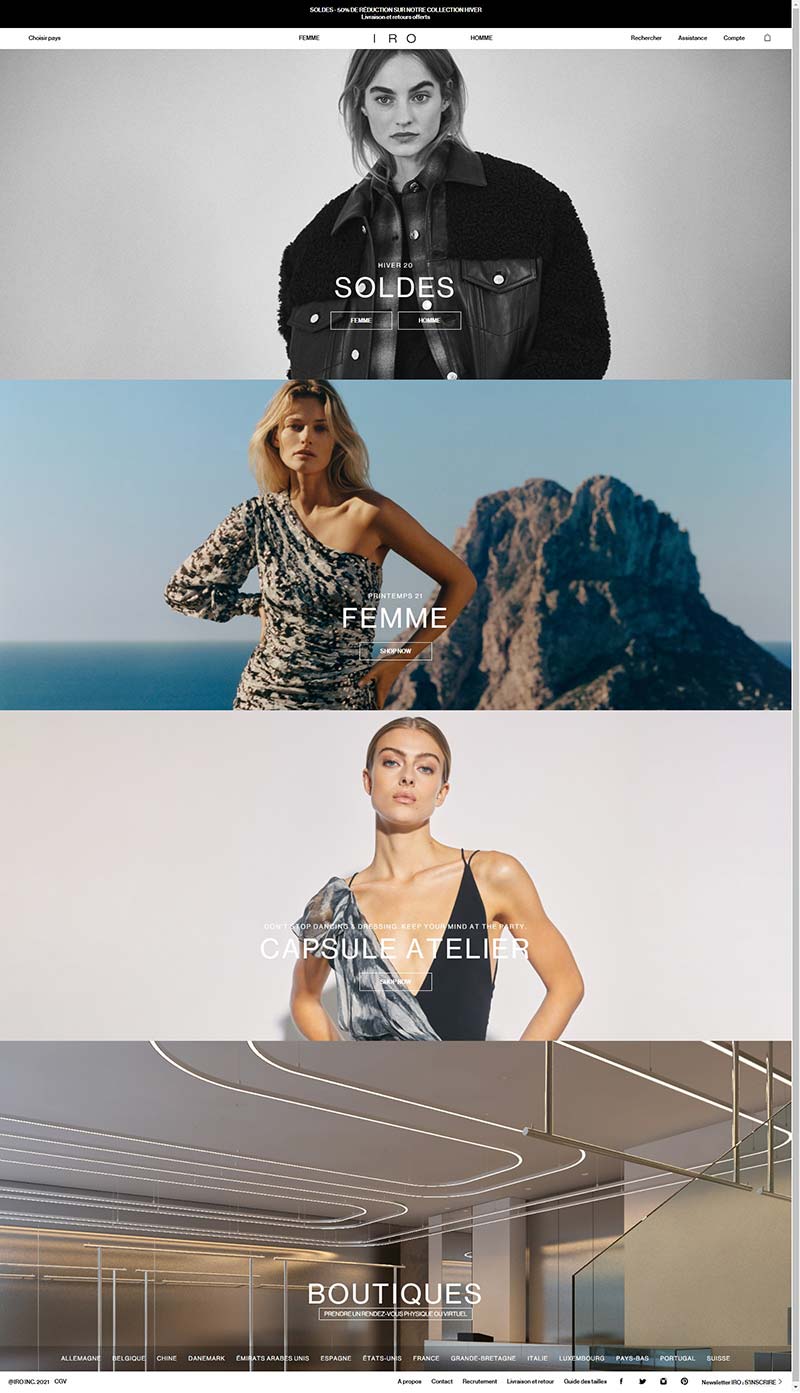 IRO Paris 法国时尚服饰品牌网站