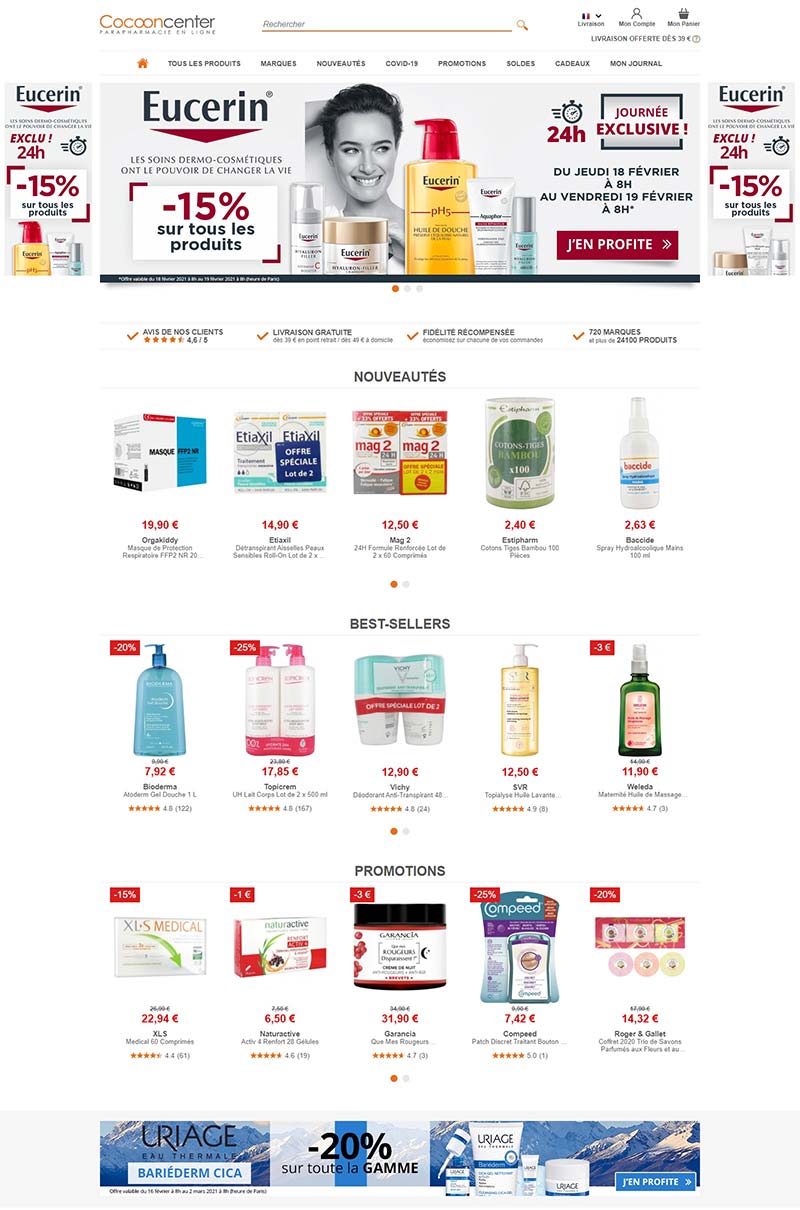 Cocooncenter 法国药妆护肤品牌网站