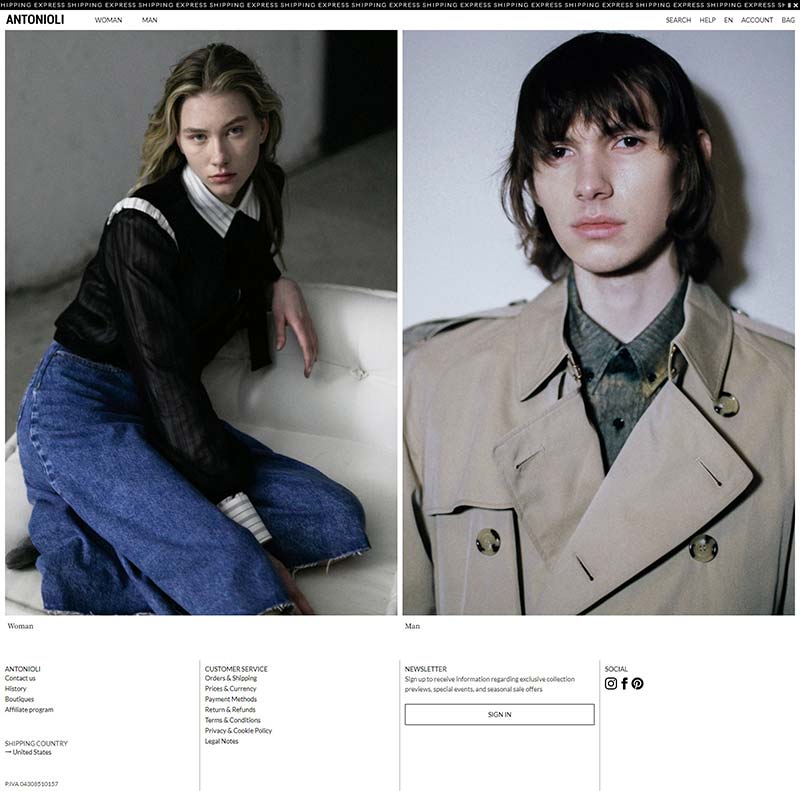 Antonioli 意大利精品服饰品牌网站
