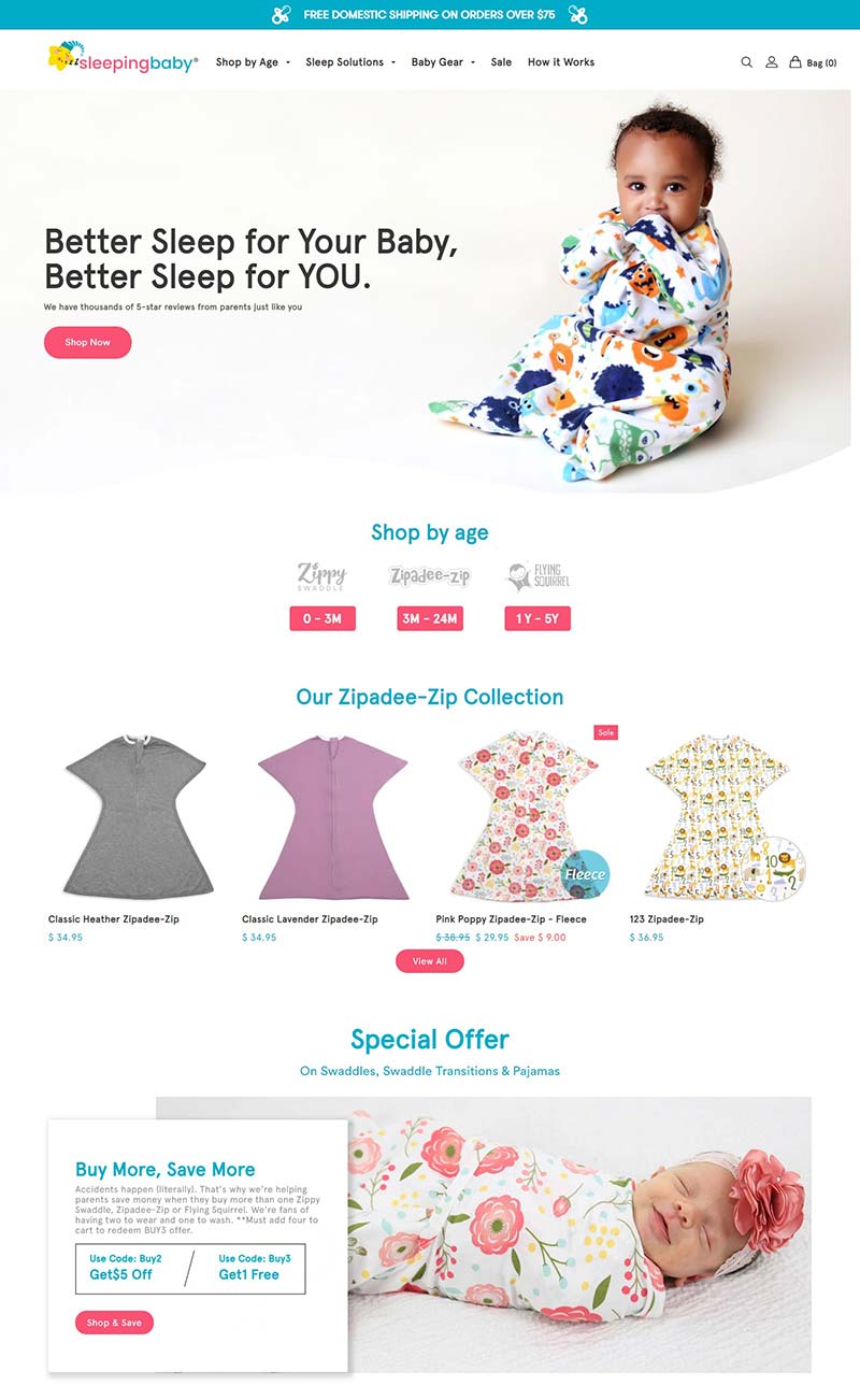 SleepingBaby 美国婴儿睡眠毯购物网站