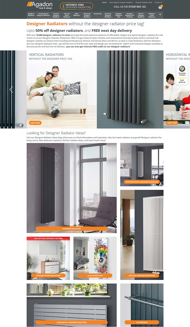 Agadon Heat & Design 英国家居散热器品牌网站