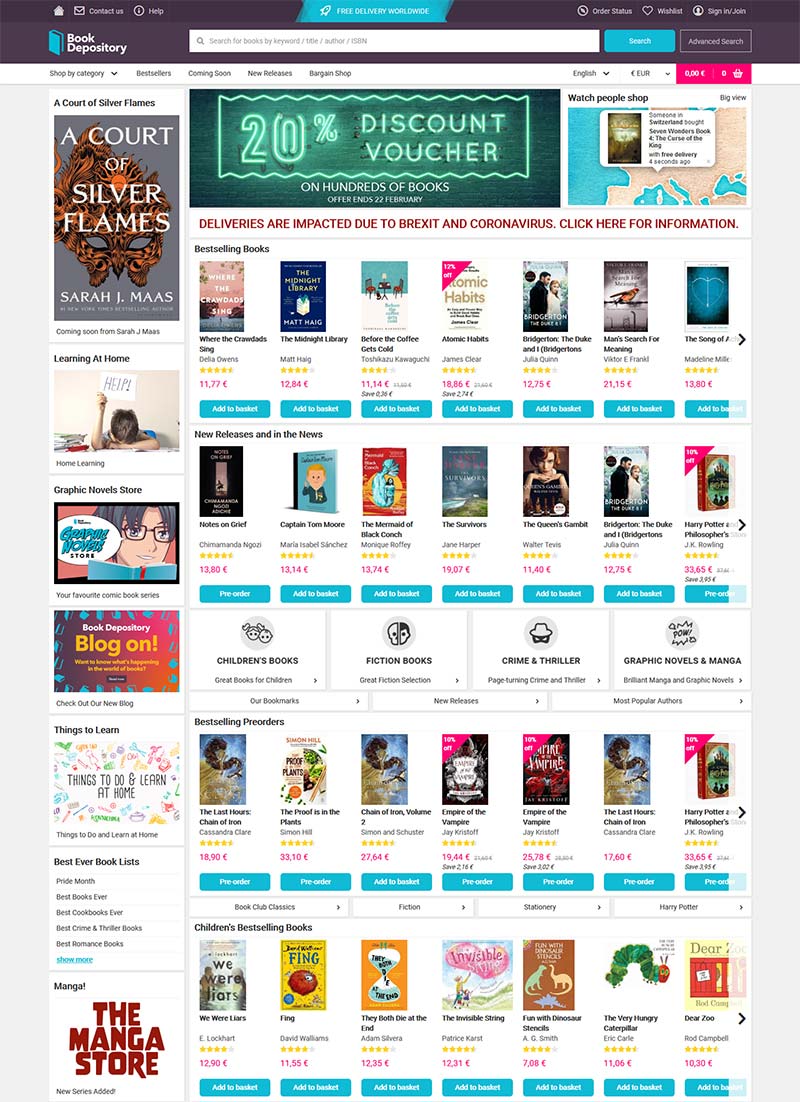 Book Depository 英国网上书店品牌网站