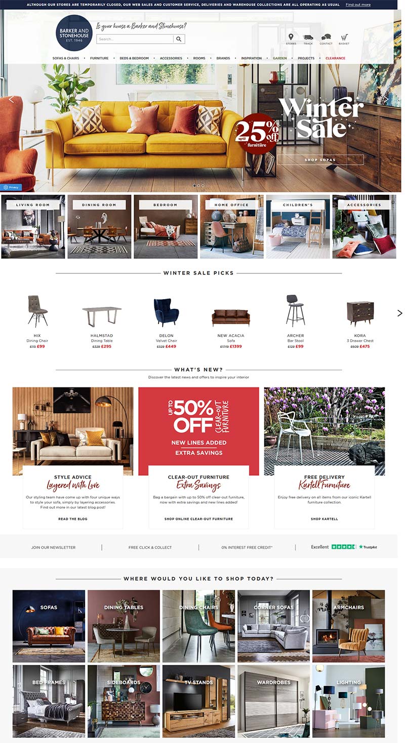 Barker And Stonehouse	英国知名家居用品购物网站
