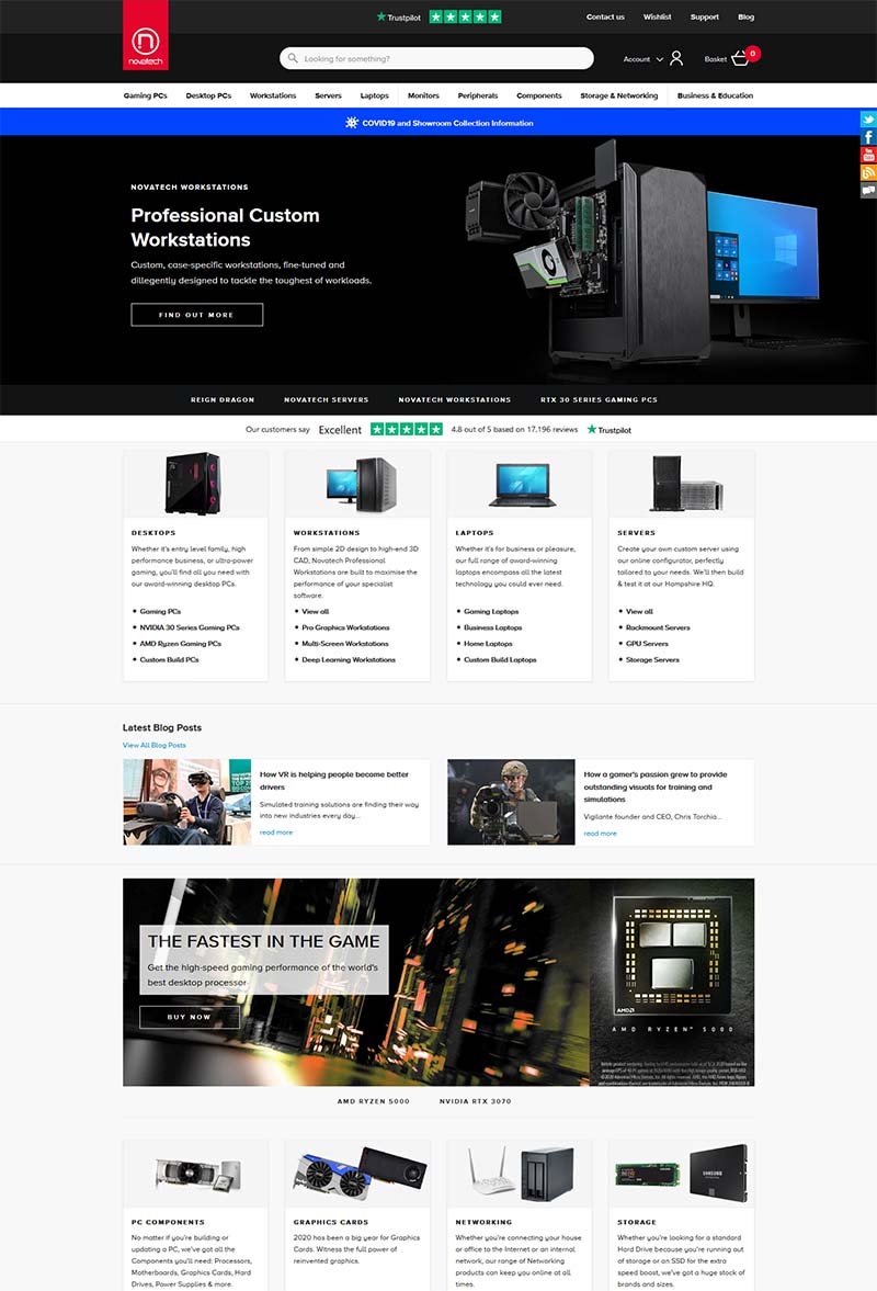 Novatech 英国电脑及配件产品购物网站