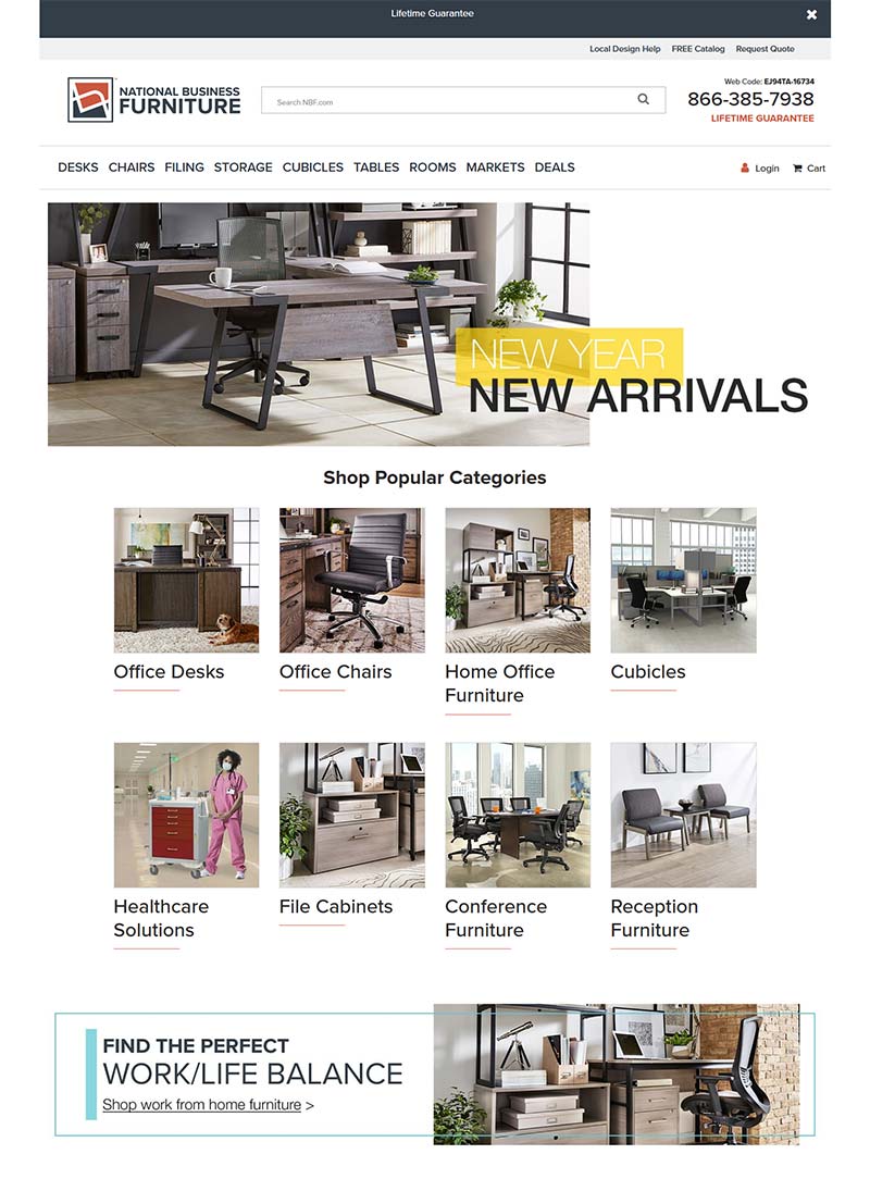 National Business Furniture 美国家居装饰品牌网站