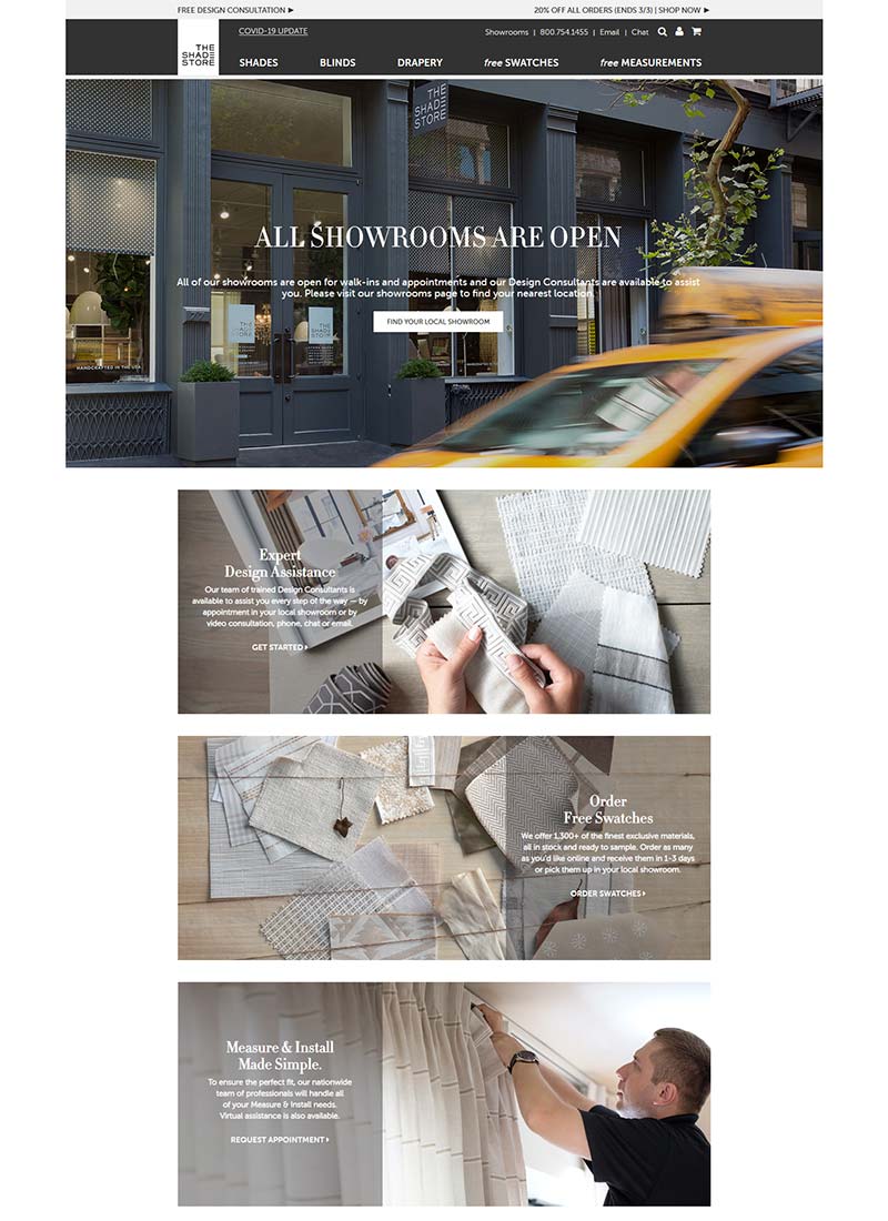 The Shade Store 美国窗帘品牌购物网站