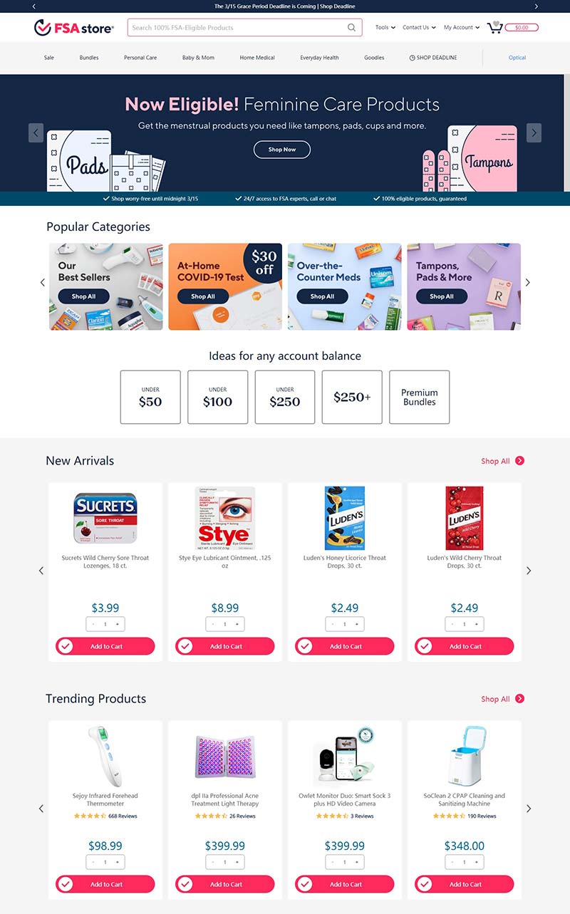 FSA Store 美国医疗保健品购物网站