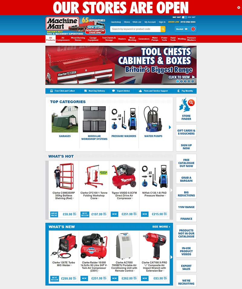 Machine Mart 英国机械工具购物网站