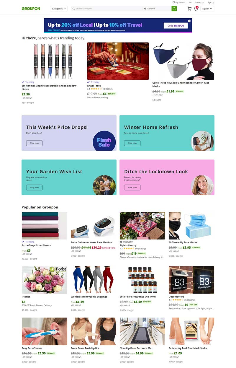 Groupon UK 美国老牌团购折扣英国网站