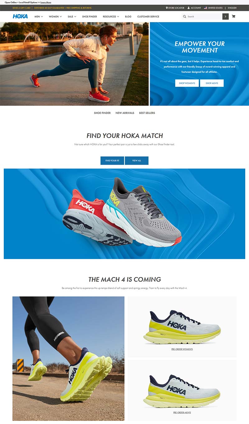 HOKA ONE ONE 美国专业跑鞋品牌网站