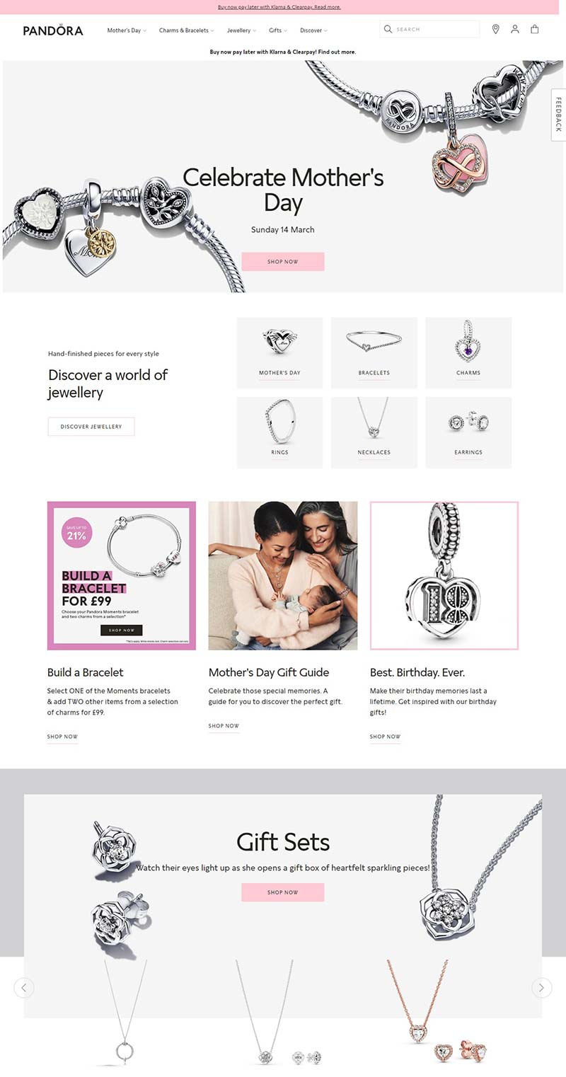 Pandora UK 潘多拉-丹麦珠宝首饰品牌英国官网