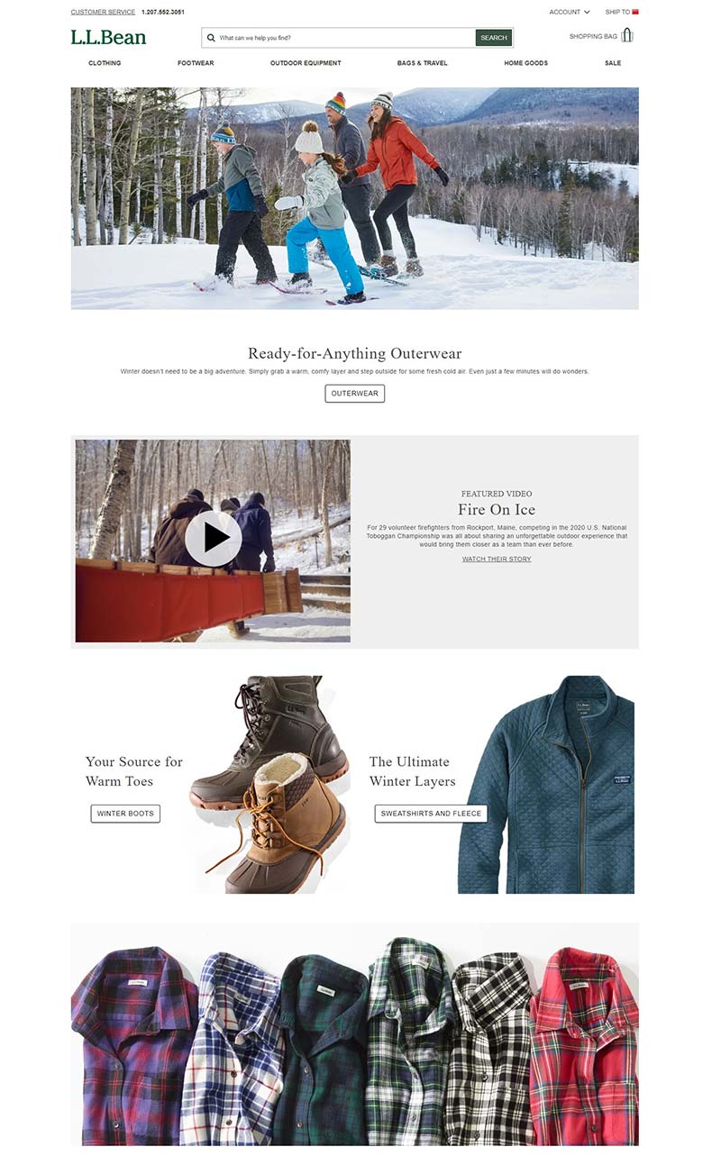 L. L. Bean 美国经典户外装备品牌网站