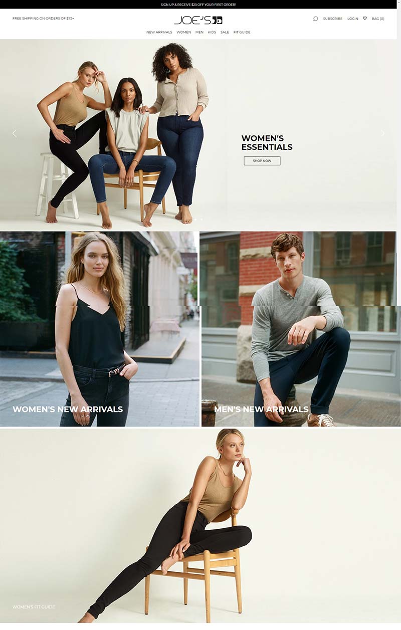 JOE'S Jeans 美国时尚休闲服饰品牌网站