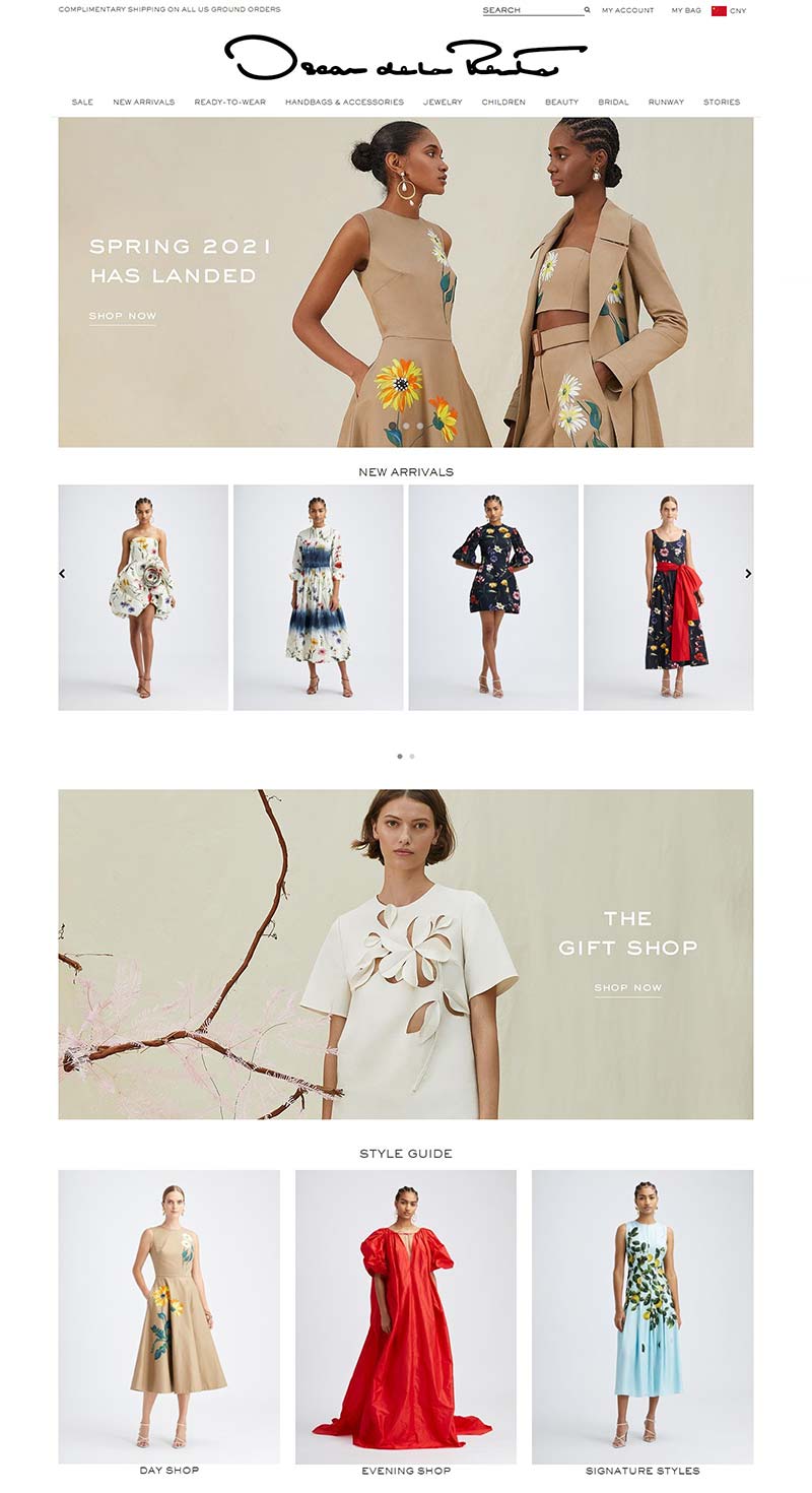 Oscar de la Renta 美国高级时装品牌网站