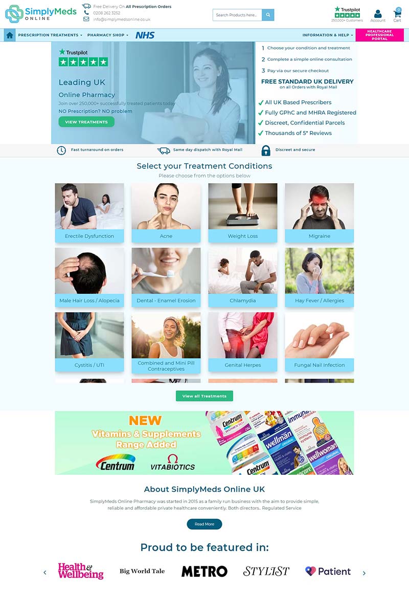 Simply Meds Online 英国在线药房购物网站