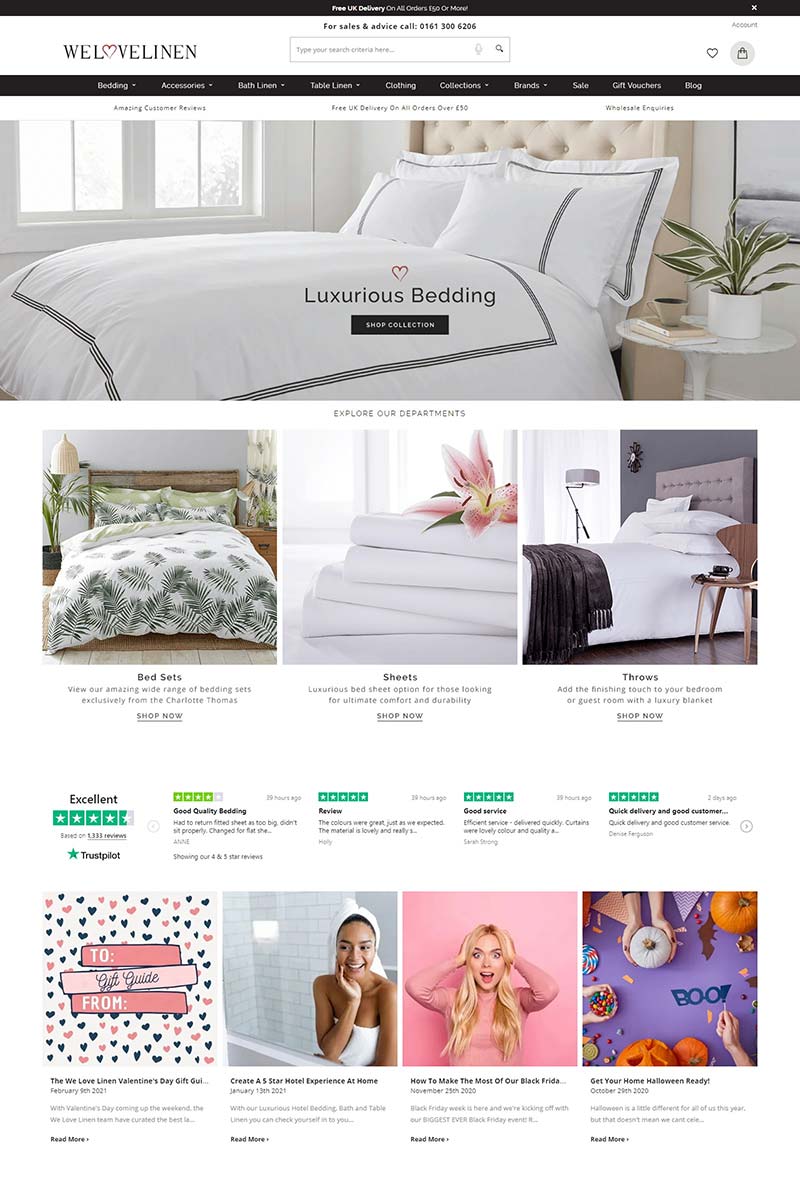 We Love Linen 英国品牌家纺购物网站