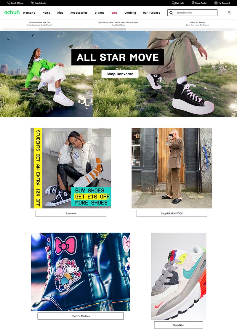 Schuh 英国品牌鞋履购物网站
